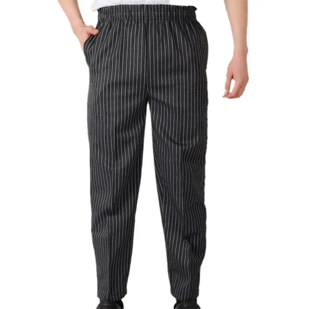 Рабочие Штаны в полоску шеф-повара эластичные брюки с полосками Комбинезоны для