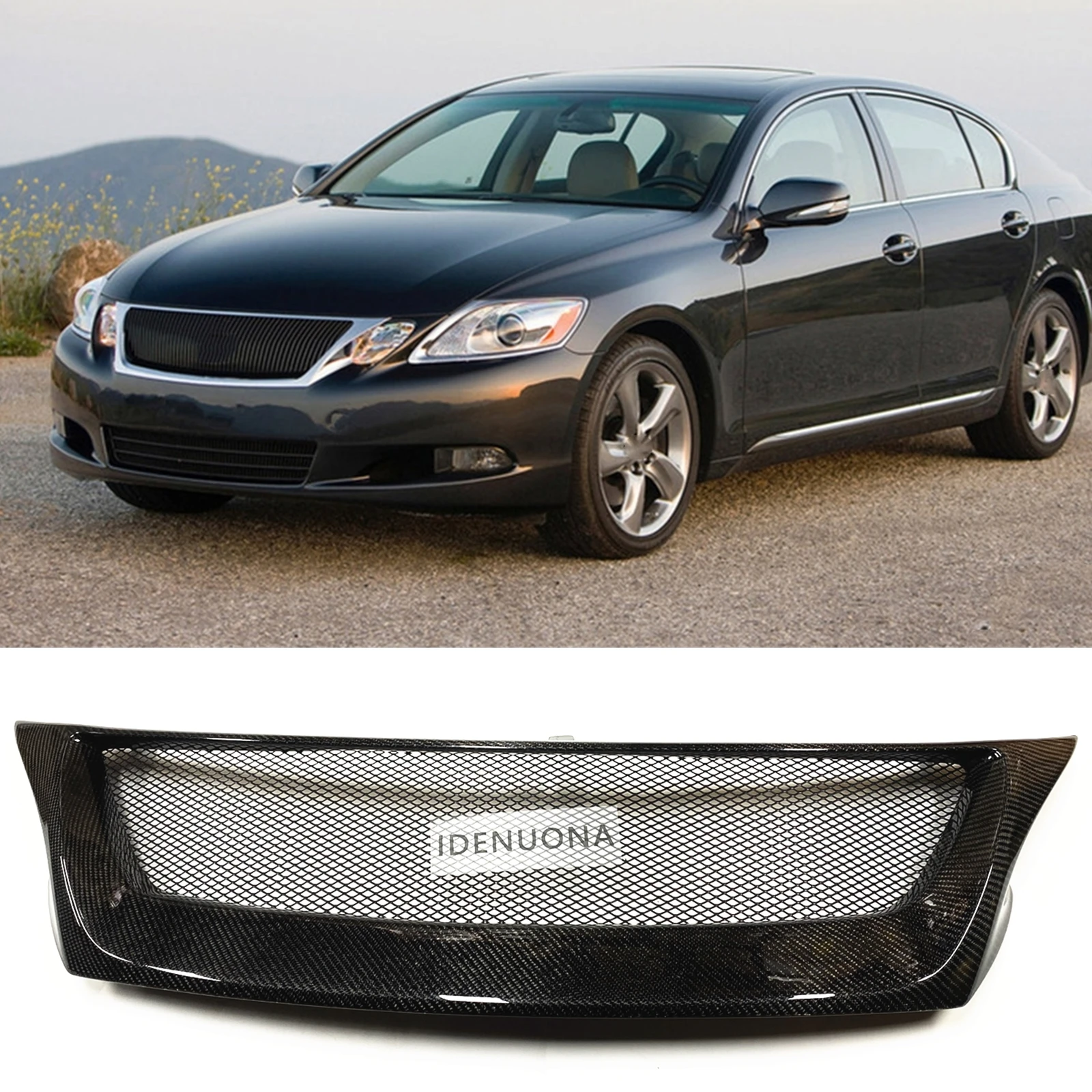 

Front Grille Racing Grills For Lexus GS GS350 GS450h GS460 2008-2011 Real Carbon Fiber Car Upper Bumper Hood Mesh Grid Body Kit