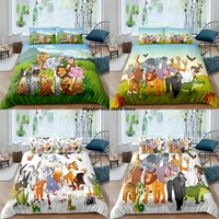 home textiles luxury 3d animals print duvet cover set 23 pcs pillowcase kid bedding set aueuukus queen and king size
