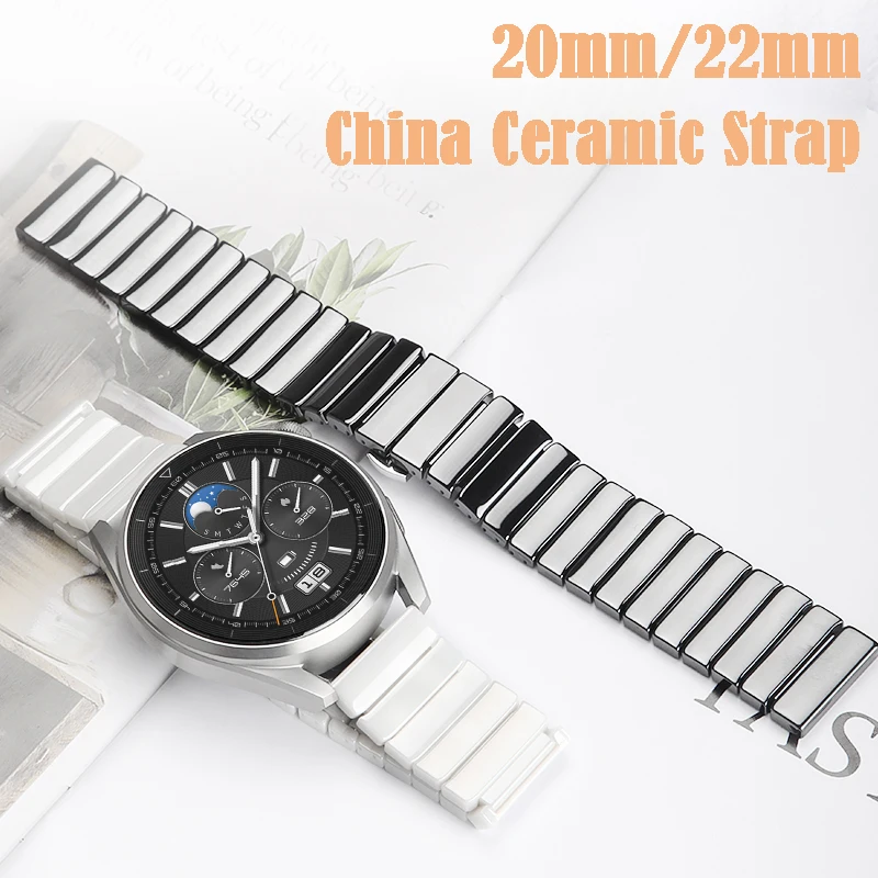 

20mm 22mm Ceramic Strap For Samsung Galaxy Watch 4 5 Pro Classic 42mm 46mm 44mm 45mm Stainless Steel Bracelet Belt Gear S3 band