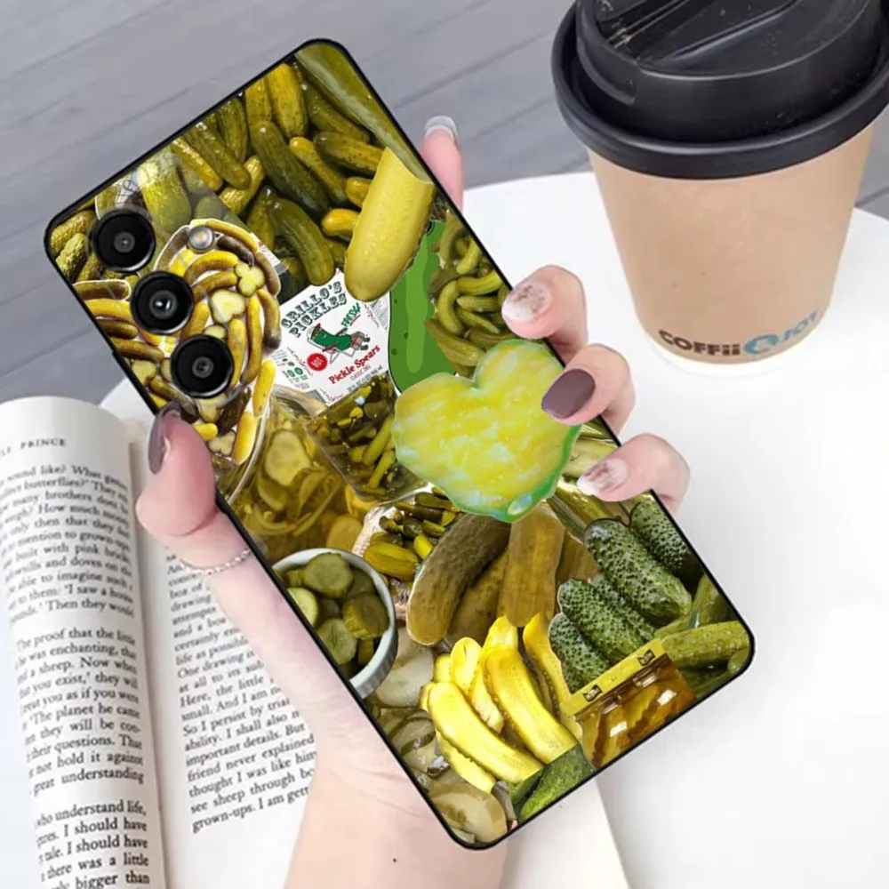Чехол для телефона Pickles Cucumber Samsung S24 23 22 30 21 10 9 Ultra Plus Lite FE мягкий силиконовый черный