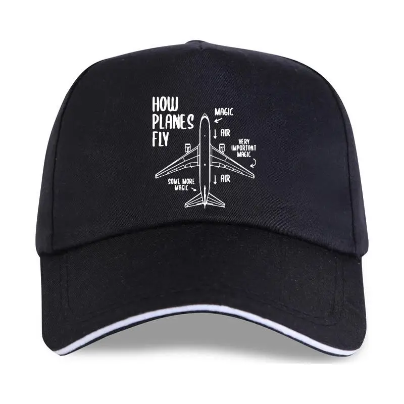 

2021 Novelty How Planes Fly Engineer Pilot Airplane Mens Baseball cap Oversized Hip Hop Printed Top