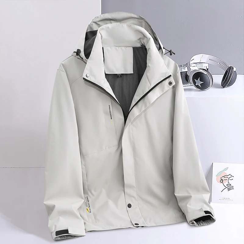 

The new detachable hooded jacket men's windproof and waterproof outdoor windbreaker 2022 autumn thin trendy brand couple jacket