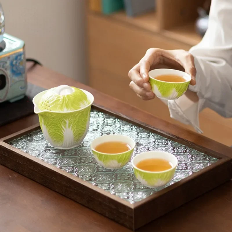 Baicaiezione портативная быстрая чашка ручной работы простой дорожный чайный сервиз