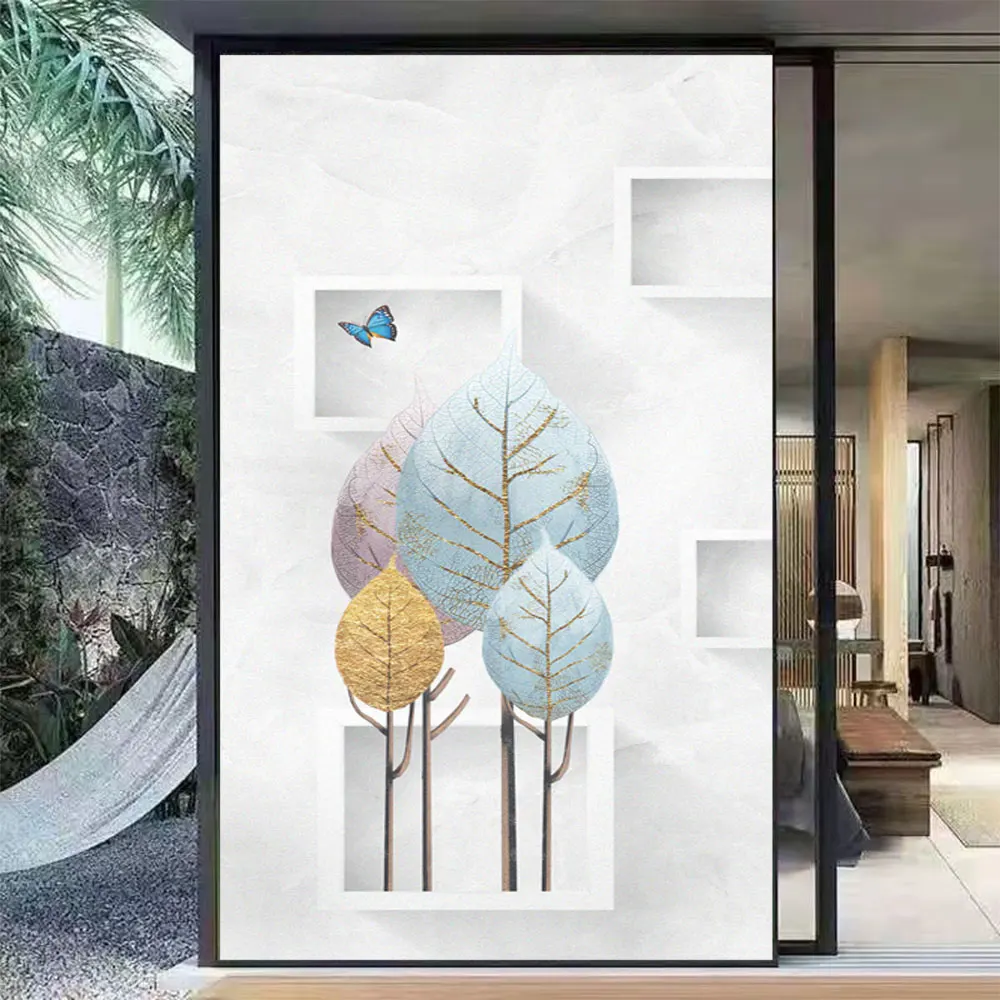 Декоративная пленка для стеклянного окна цветной узор матовая стеклянная