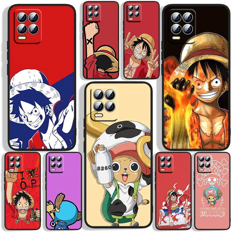 

Cute pirate king D-Luffy Phone Case For OPPO Realme 5 6i 6s 7 7i 8 8i Pro 5G Realme Narzo 50A Narzo 50i Black Cover Funda Soft