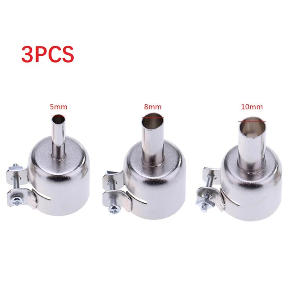 

3pcs 5/8/10mm Universal Nozzles For 850 852D Series Hot Air Soldering Rework Station Soldering Station Hot Air Welding Nozzle
