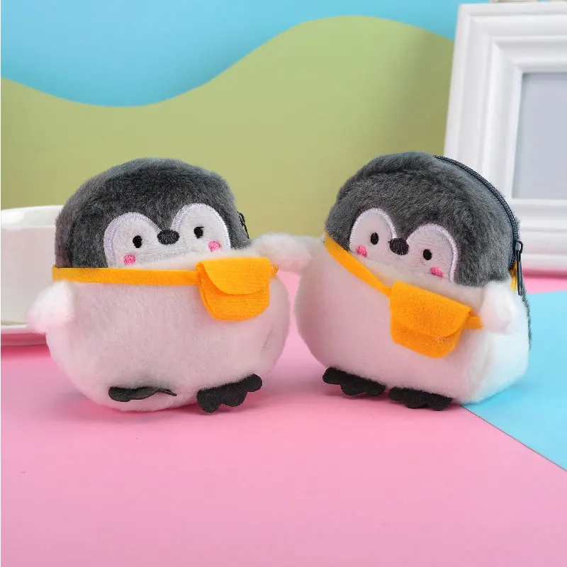 

Плюшевый Кошелек с мультяшным пингвином для детей, милый кошелек на молнии для девочек, органайзер для монет и карт для женщин, популярный портативный кошелек