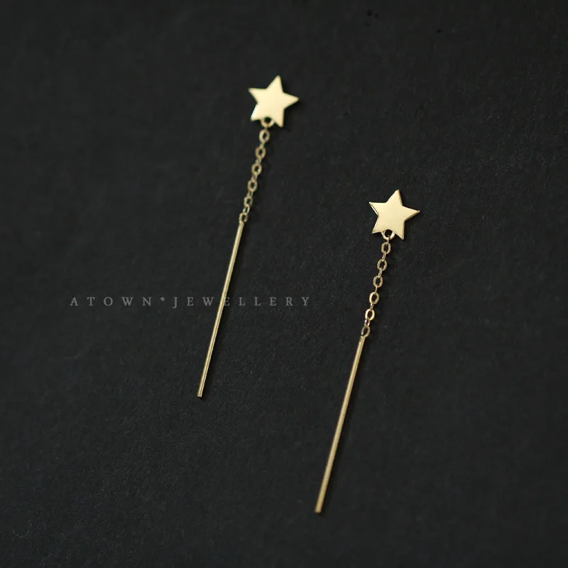 Женские серьги-подвески со звездами из серебра 925 пробы