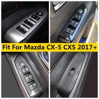inner door armrest window lift button switch panel cover trim for mazda cx 5 cx5 2017 2022 stainless steel abs accessories