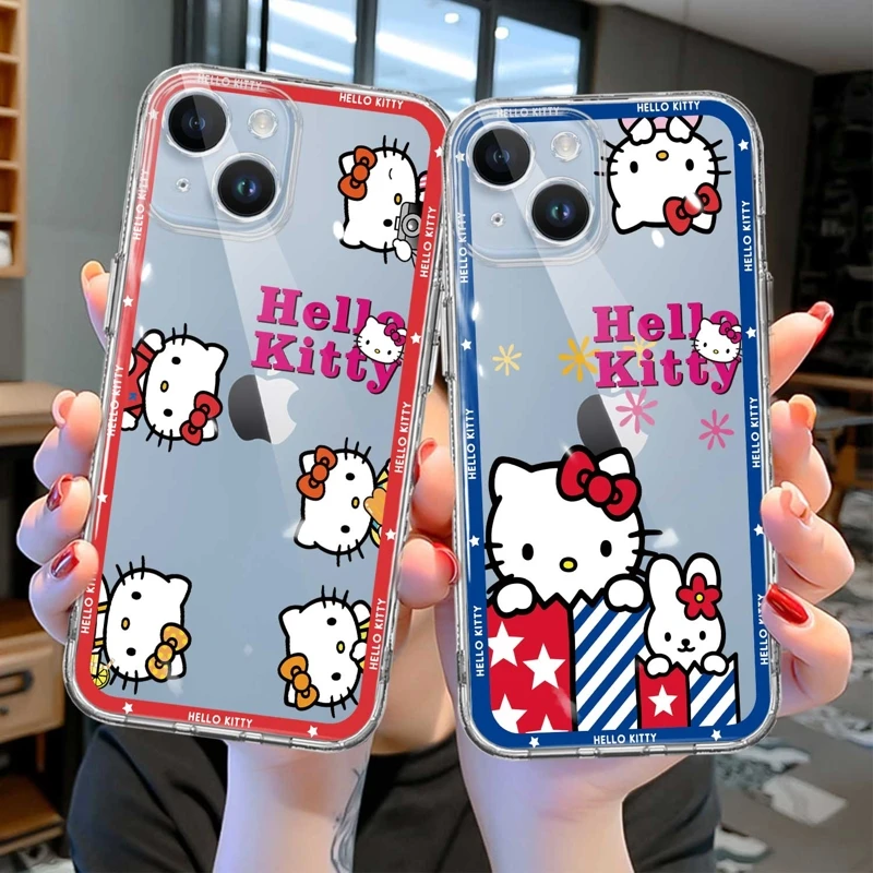 

For Apple iPhone 11 14 Pro Max 13 XR 12 X XS Mini 12mini 13mini Coque Case Shell Hello Kitty Cartoon