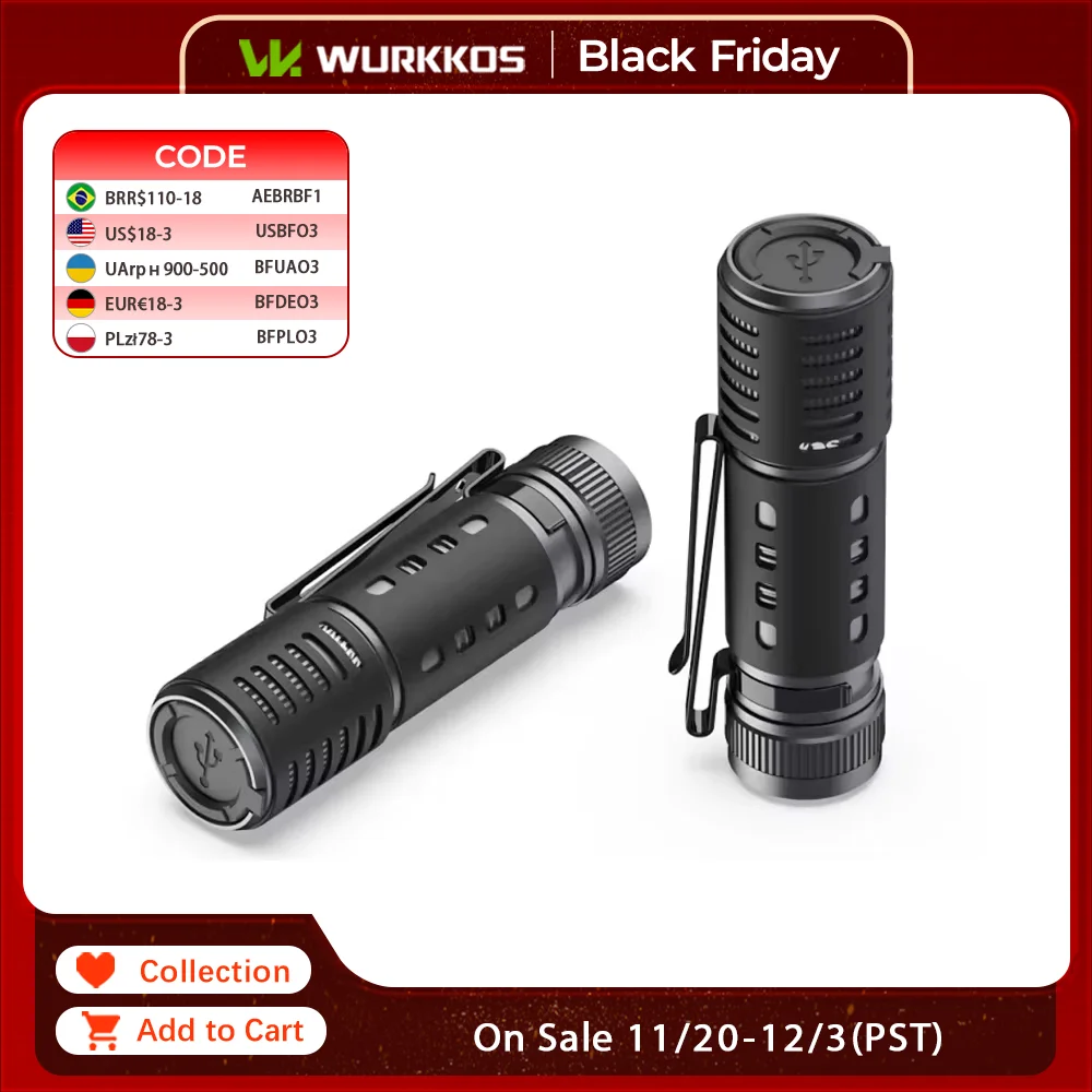 

Wurkkos H1A водонепроницаемый портативный аккумулятор