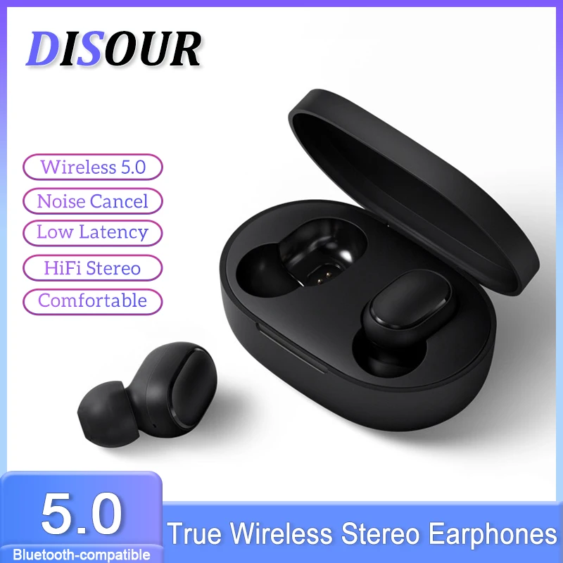 

DISOUR A6S Wireless Headphones TWS Mini Bluetooth Earphones For Xiaomi Huawei HIFI stereo Noise Reduction Sport Business Earplug