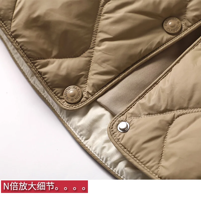 Thin Top Fashion Design Casacos De Inverno Feminino  90%  White Duck Down  Vintage  Autumn/Winter  Covered Button