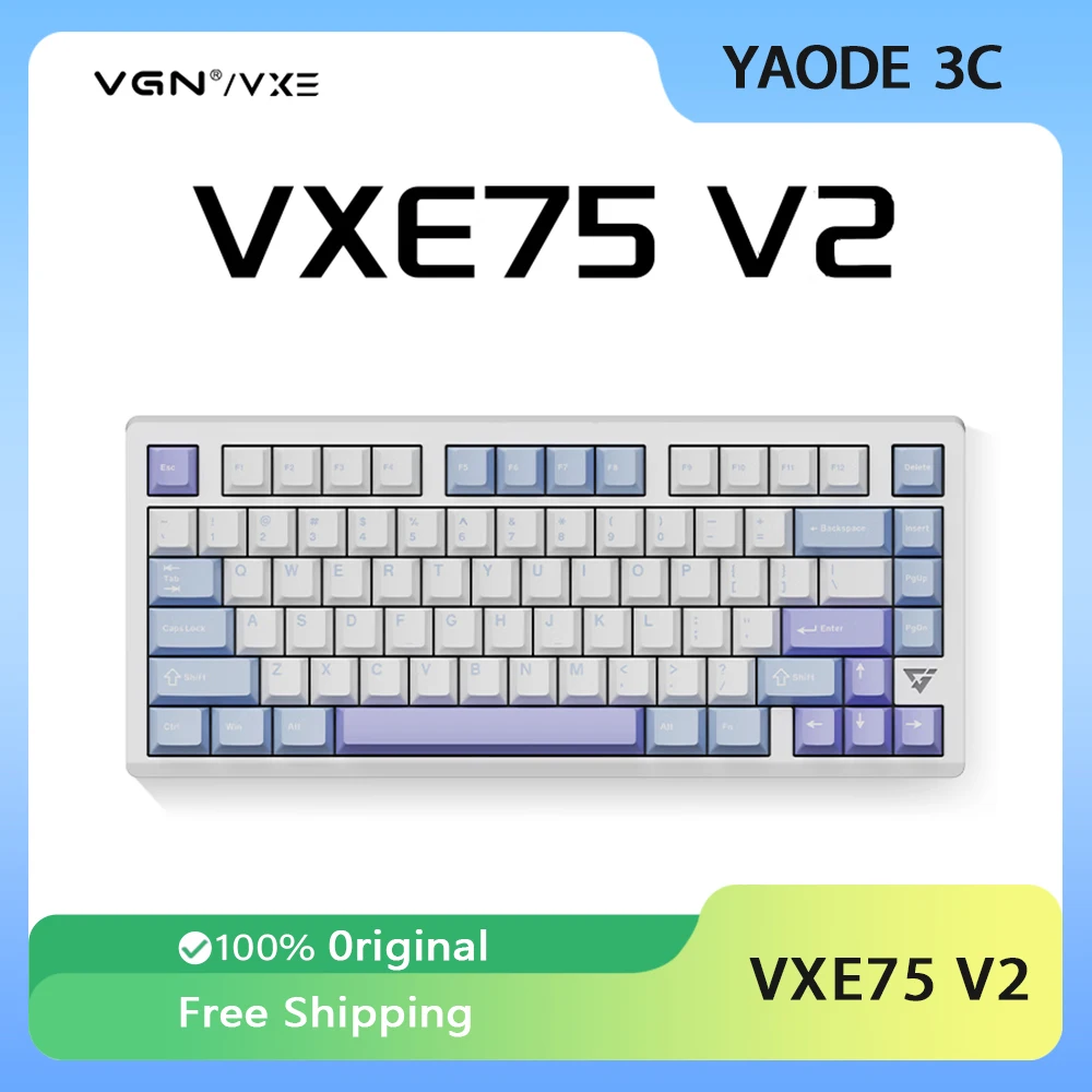 Беспроводная механическая клавиатура VGN VXE75 V2 из алюминиевого сплава 3 режима