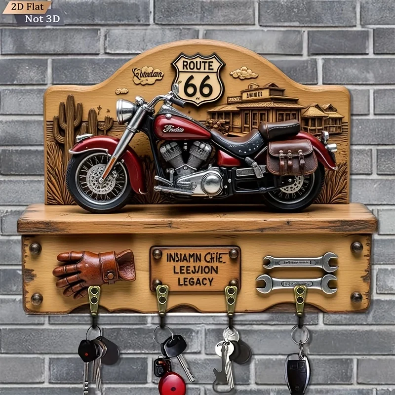 

Деревянный держатель для ключей Route 66