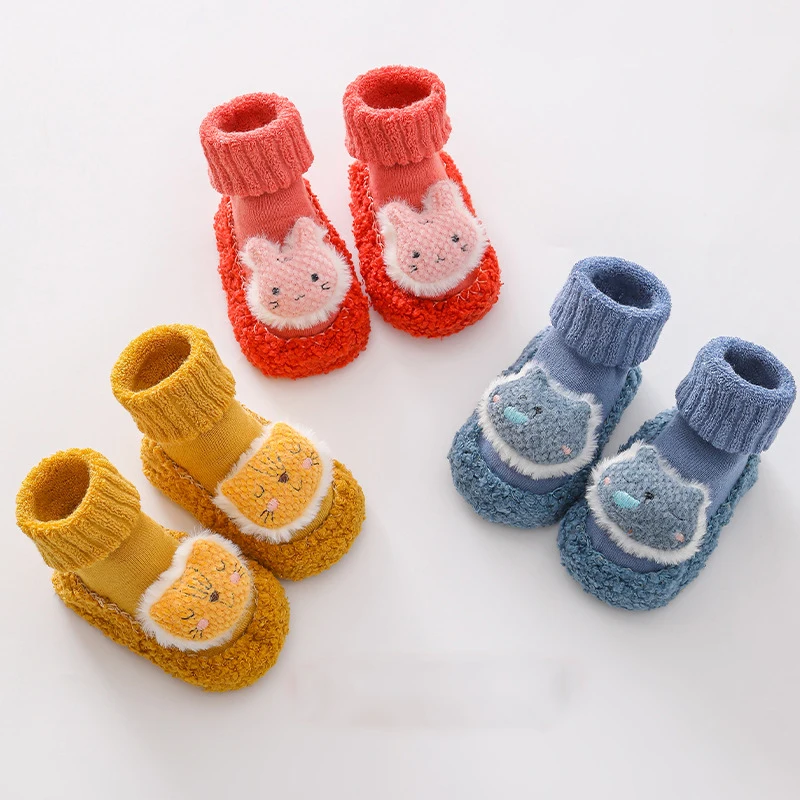 

Baby Winter Floor Sock Shoes First Walker Shoes Cute Cartoon Animals Boys Girls Indoor Warm Shoe Anti-skip Soft Sole