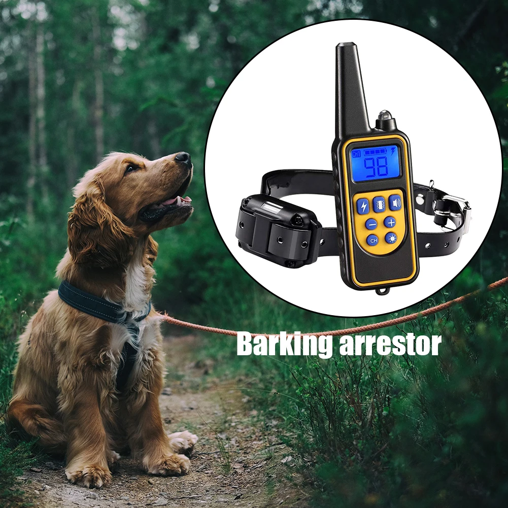 

Electric Automatic Dog Anti Bark Collar Blue Backlit Screen Dog Trainer Energy Saving Adjustable Level for Home Outdoor Supplies