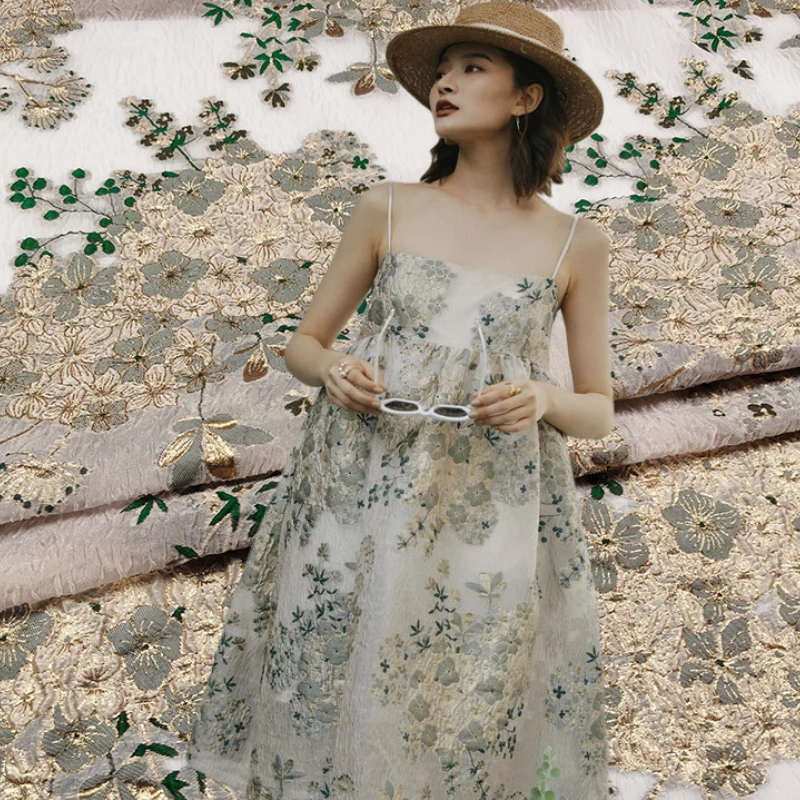 

Jacquard Fabric Organza Cut Flower Material Spring and Summer Clothing Dress Fabrics Fashion Design Wholesale Cloth by the Meter