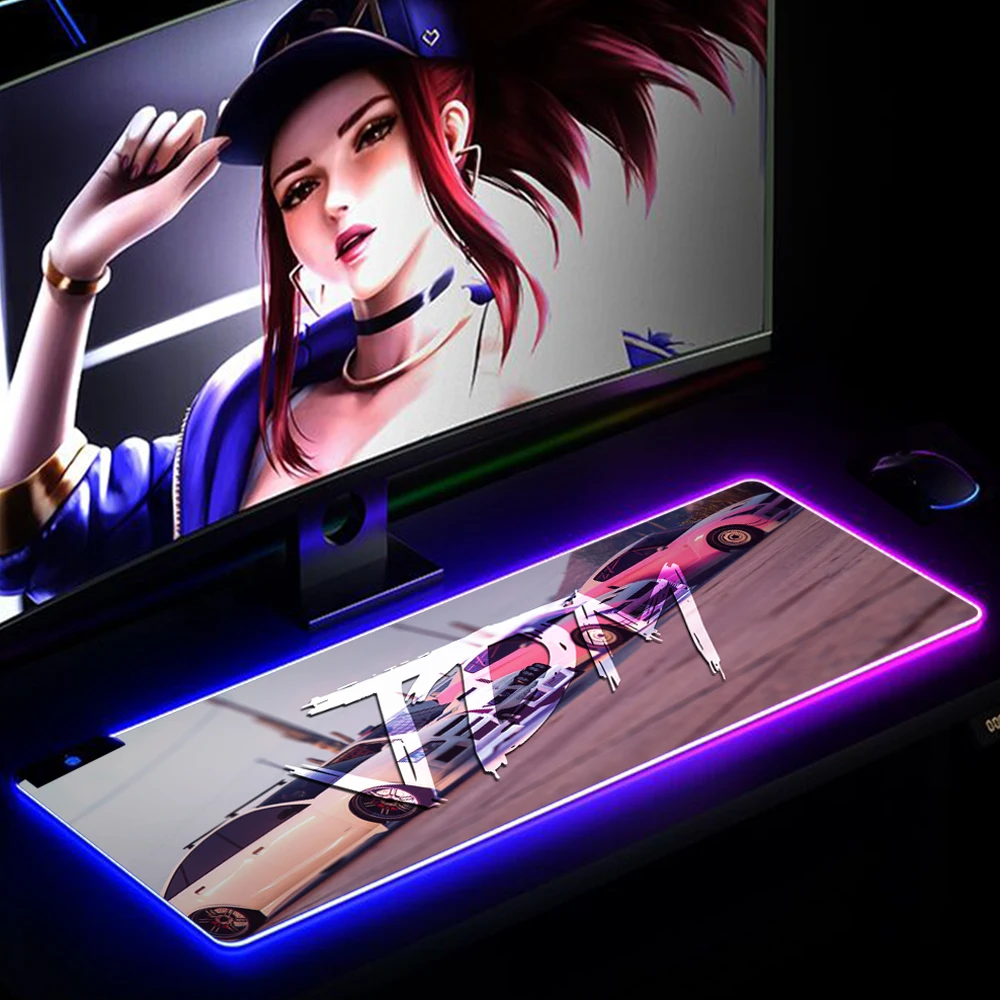 

New Design car eat sleep JDM Unique Desktop Pad Game RGB Mousepad Gaming Mouse Pad Large Deak Mat 700x300mm for overwatchcs go