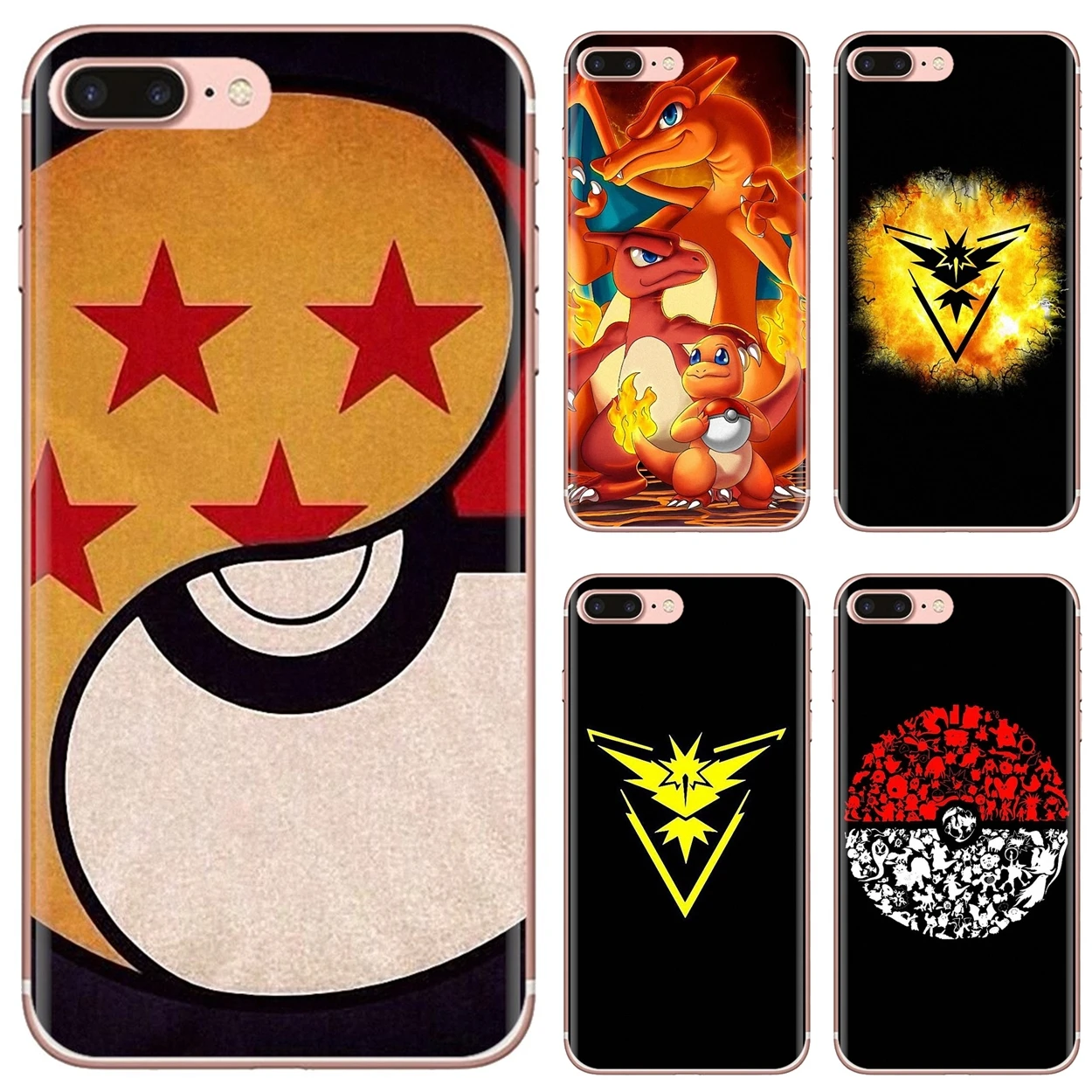 

For iPhone 10 11 12 13 Mini Pro 4S 5S SE 5C 6 6S 7 8 X XR XS Plus Max 2020 Soft Silicone Case Cartoon Pika Fire dragon