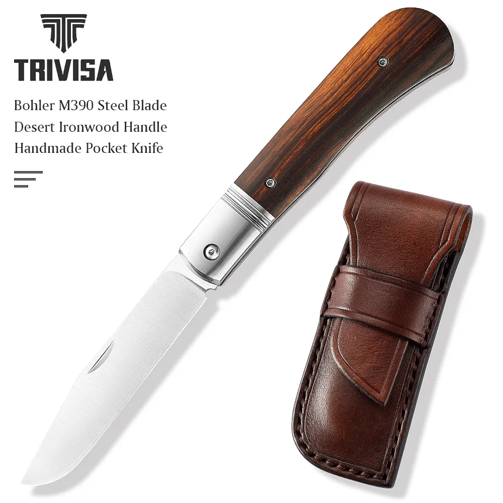 TRIVISA Folding Pocket Knife,Handmade Slip Joint EDC Barlow Knives for Collection Men,3