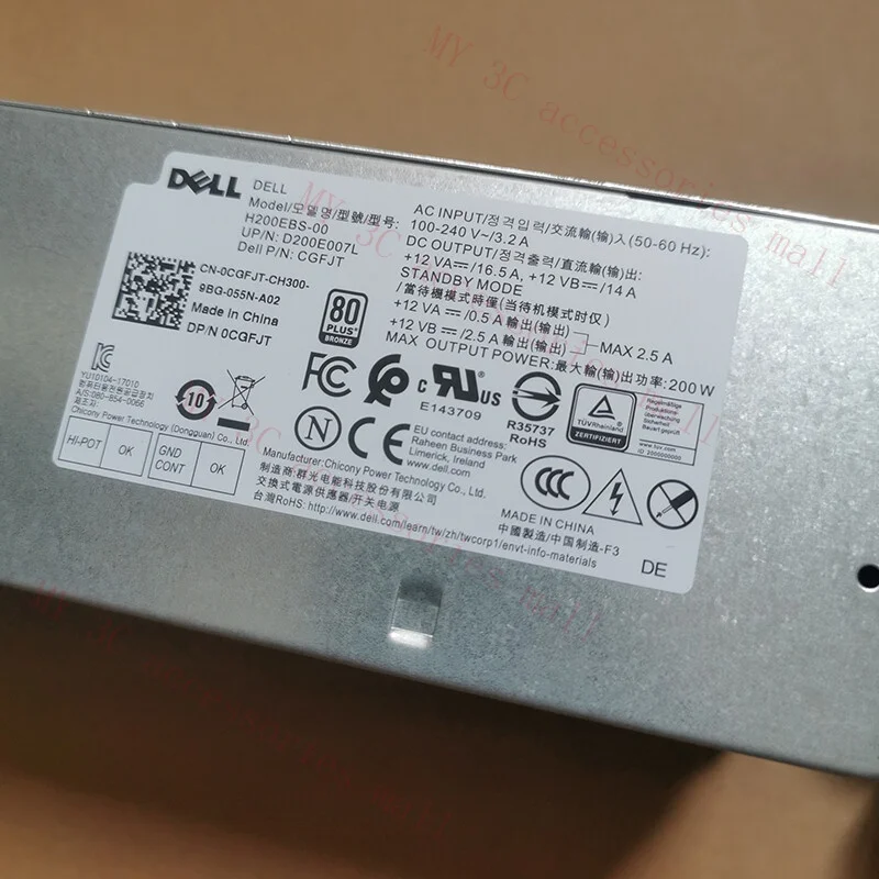 H200EBS-00/H260EBM-00 для Dell 3050 3070 5060 5070 7070 Блок питания 200 Вт/260 Вт