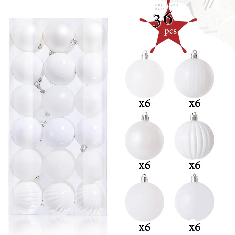 

Цветные блестящие шары для елки 3/4/6 см 36 шт