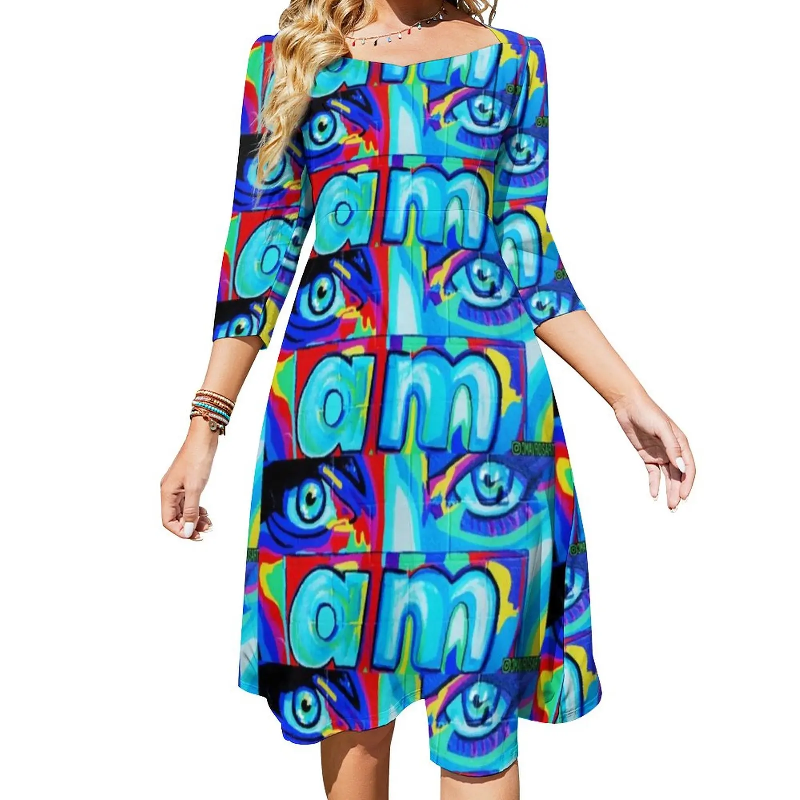 

Женское Повседневное платье с принтом «Я глаз»