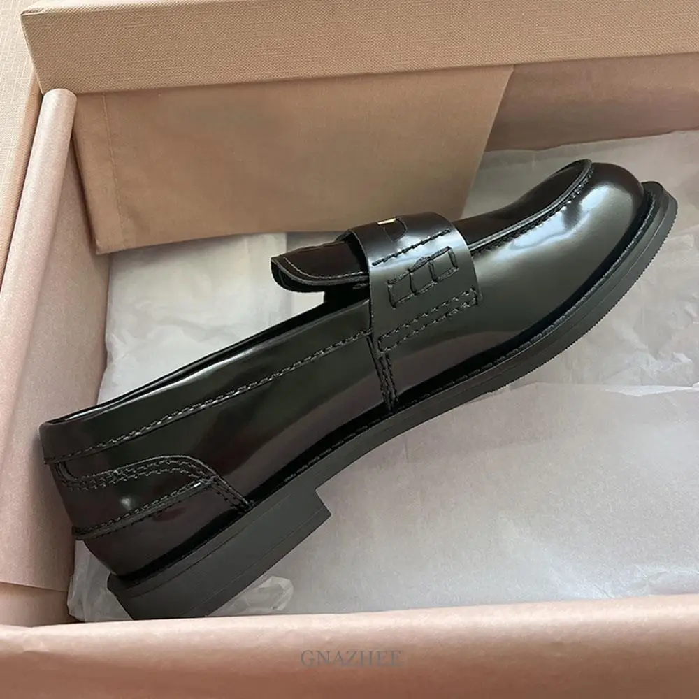 2023 Brand New Genuine Leather Summer Low Heels Women Loafers Shoes Flats Designer Office Ladies Shoes Slip On Comfy Walk