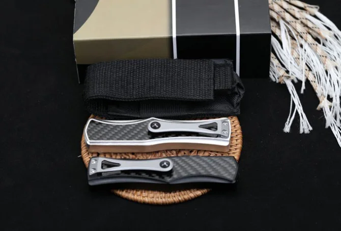 

Micro OTF Tech Knife Goddess Angela Series 3K Carbon Fiber + Space Aluminum Handle Outdoor Camping Self Defense Pocket Knife
