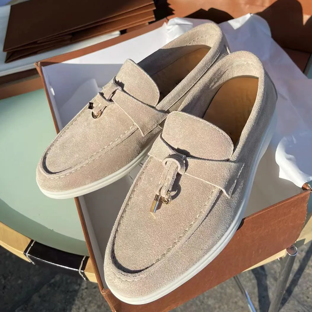 

2022 spring new cowhide beanie shoes all-match casual leather women's shoes plus size men's shoes loafers