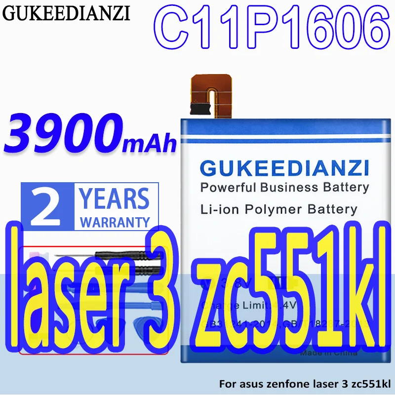 

High Capacity GUKEEDIANZI Battery C11P1606 3900mAh For Asus Zenfone Laser 3 Laser3 Zc551kl