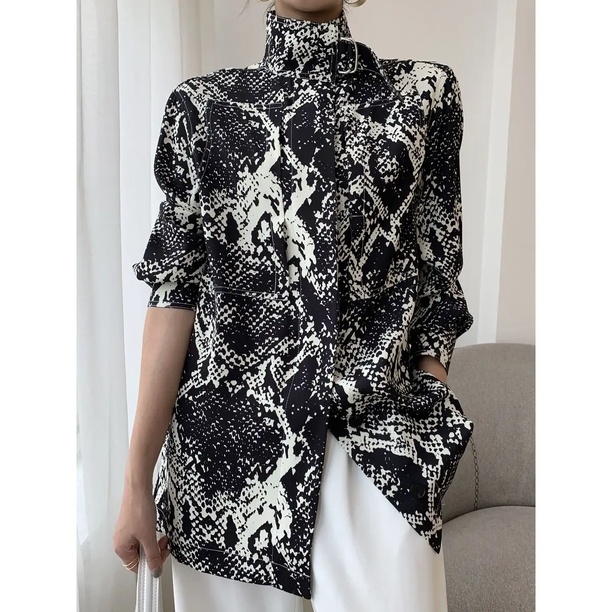 Women Clothing Vintage Printed Extreme Fashion Shirts Party Prom Chic Female Top