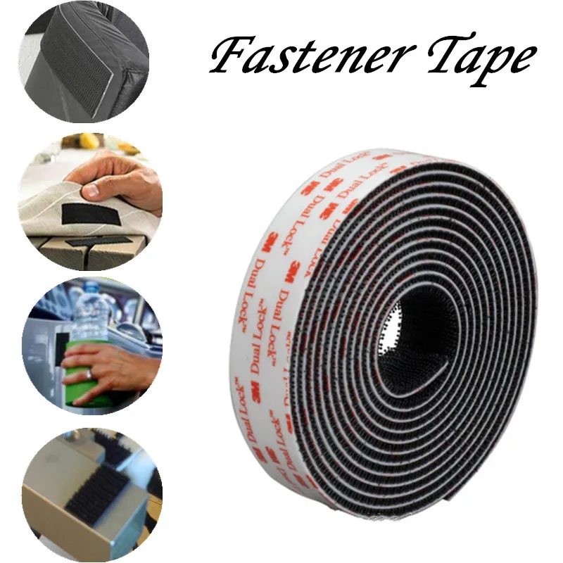

2.54X5/10/20/100 Self-adhesive Fastener Tape Sewing Fabric Double Sided Black Mushroom Adhesive Fastener Tape Dual Lock