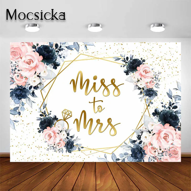 

Свадебный фон Mocsicka, розовая роза, Miss to Mrs, свадебный душ, Фотофон для помолвки, реквизит для фотостудии, баннеры