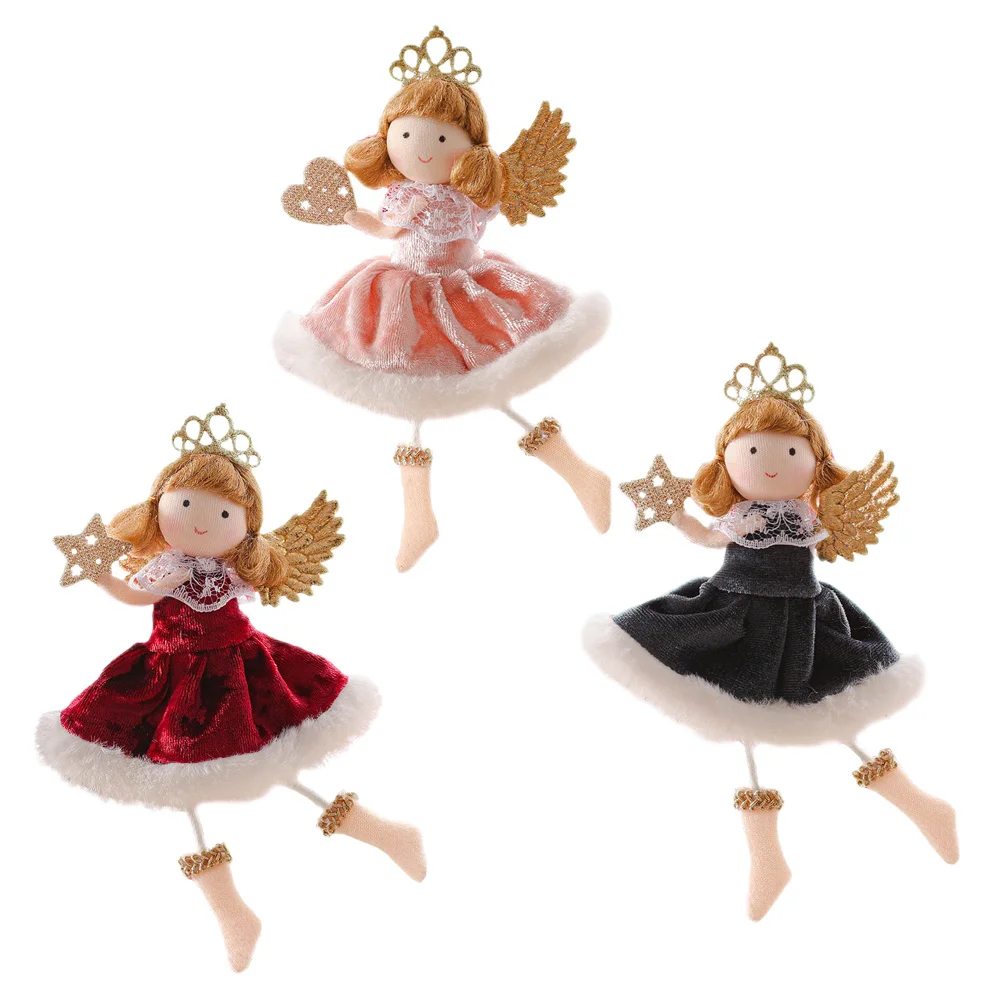 

3pcs Christmas Tree Hanging Pendants Angel Doll Pendant Door Wall Decor