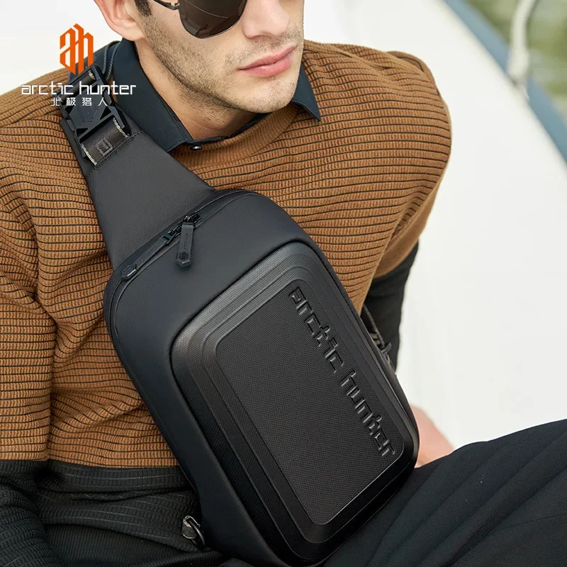 

New Men's shoulder bag chest bag Top quality Comfortable breathable male messenger bag EVA hard shell Anti-theft Crossbody bag