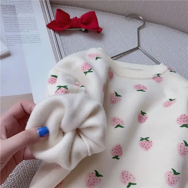 Girls' Warm Sweater Dress 2023 Winter New Korean Girls' Splicing Pleated Dress Polka Dot Printed Baby Kids Casual Clothing 4