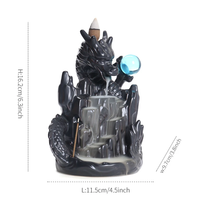 1 Шт. Керамическая Курильница Ручной Работы С Обратным Потоком И Драконом