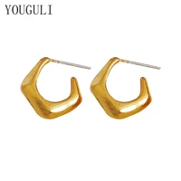 s925 needle modern jewelry vintage statement earrings simply design fashion golden silvery drop earrings for women party gifts