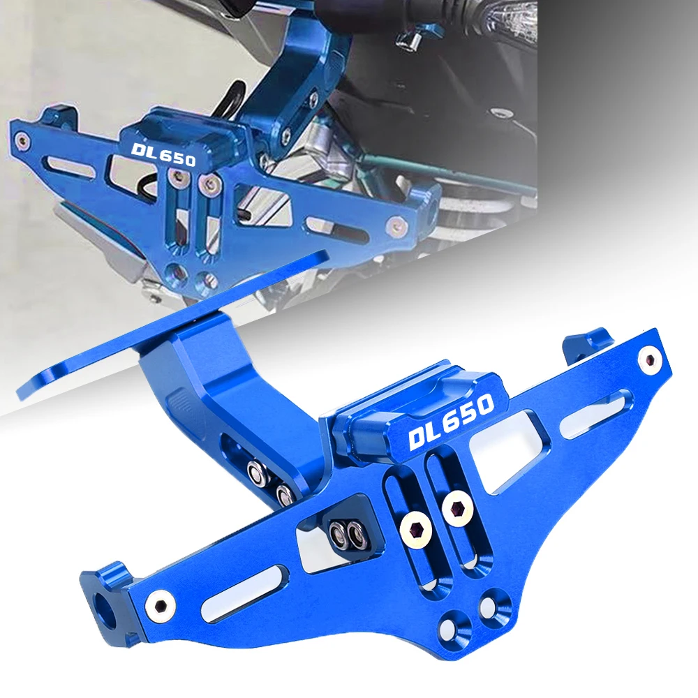 

DL650 Adjustable Frame Holder Bracket Motorcycle Angle License Number Plate dL650 LED Light For SUZUKI Dl650 2011-2017 2012 2013