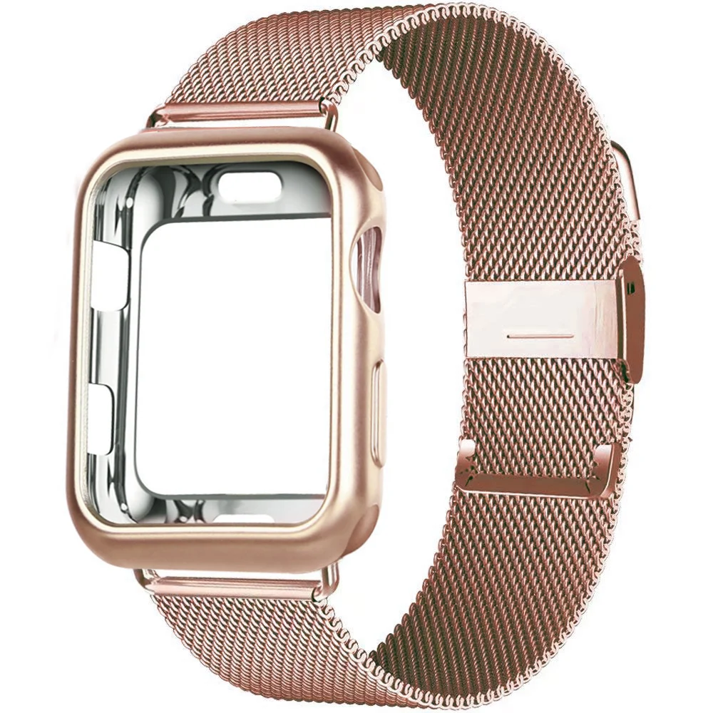 

Milanese Loop Case+Strap for Apple Watch Band Ultra 8 7 6 SE 5 4 41mm 40mm 44mm 38mm 42mm Watchband Iwatch Series 7 Correa 45mm