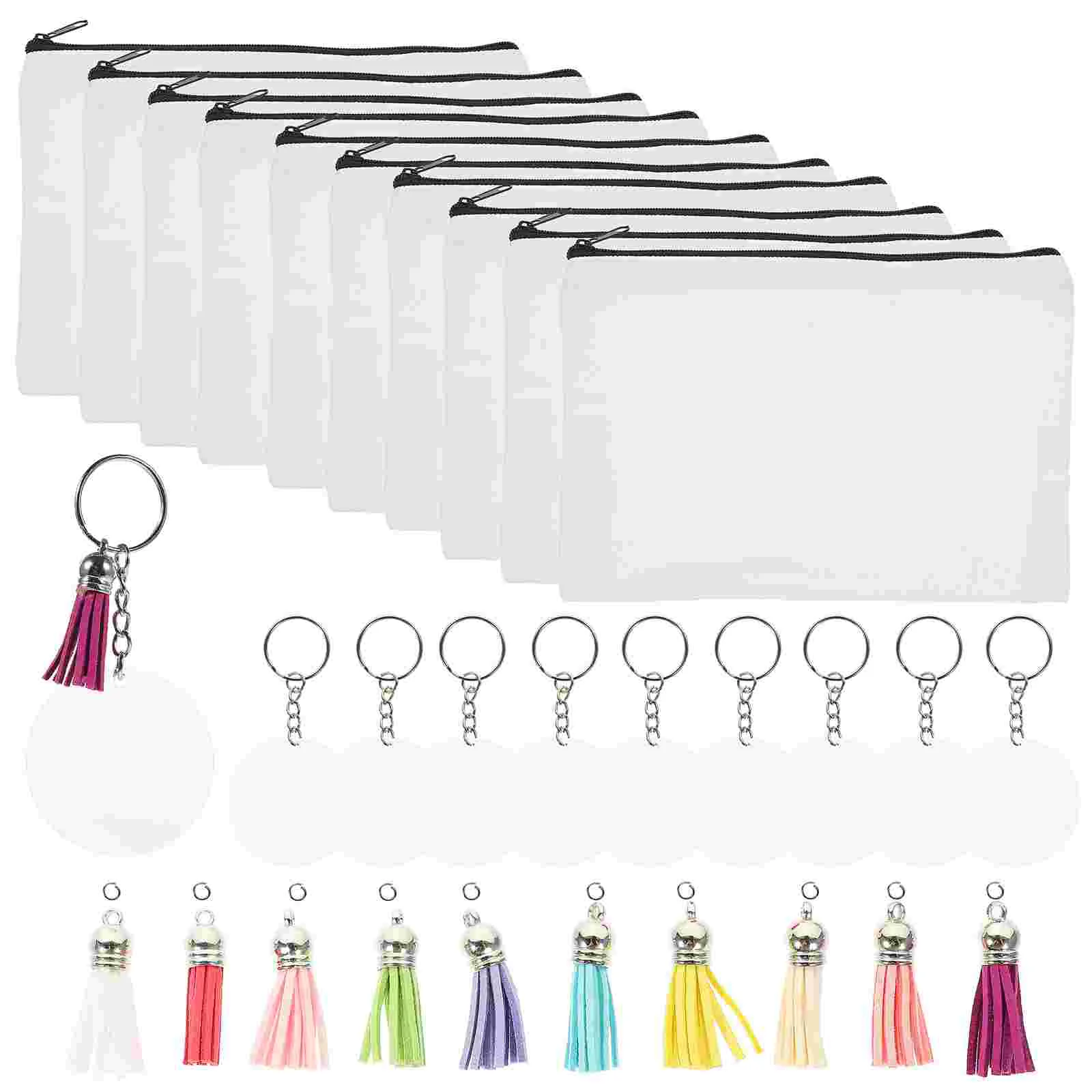 

Sublimation Bag Transfer Makeup Bags Pouch Heat Canvas Diy Toiletrycaseblanks Zipper Travel Blank Organizer Keychain Storage