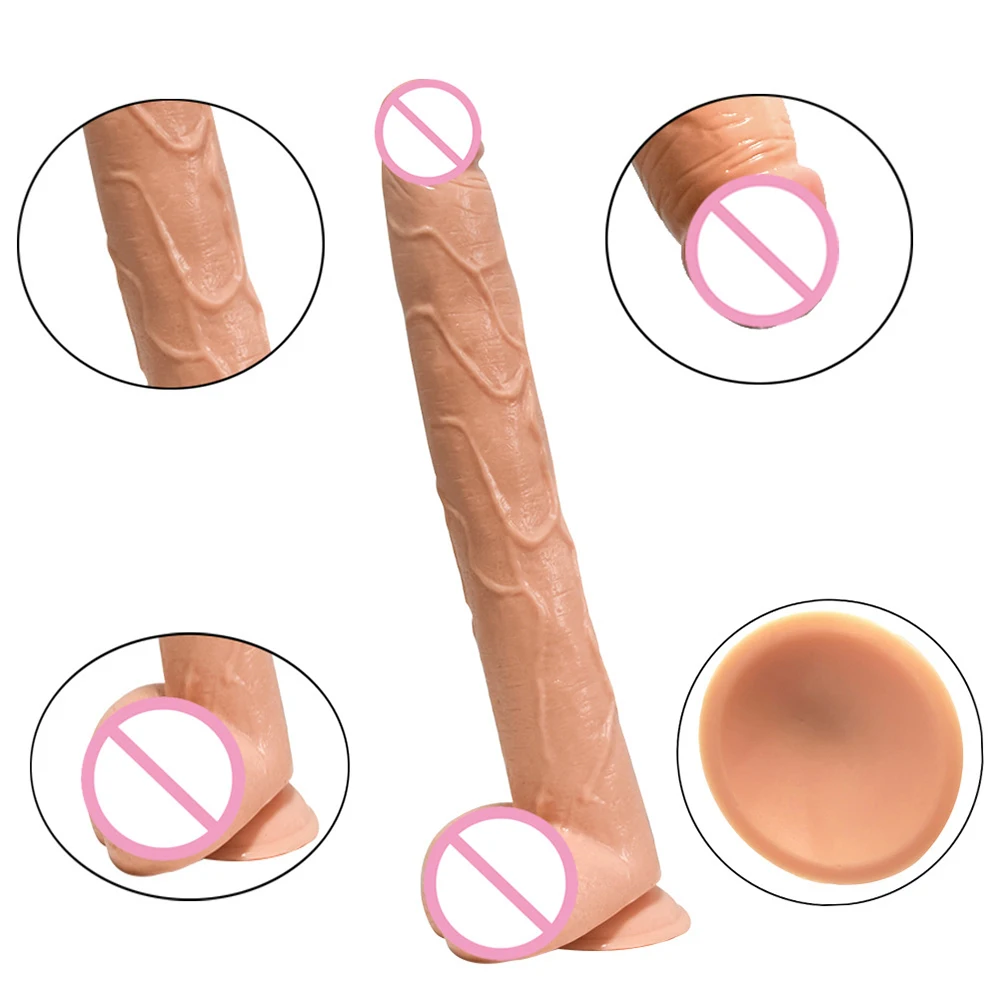 15-дюймовый фаллоимитатор из мягкого поливинилхлорида с присоской для женской