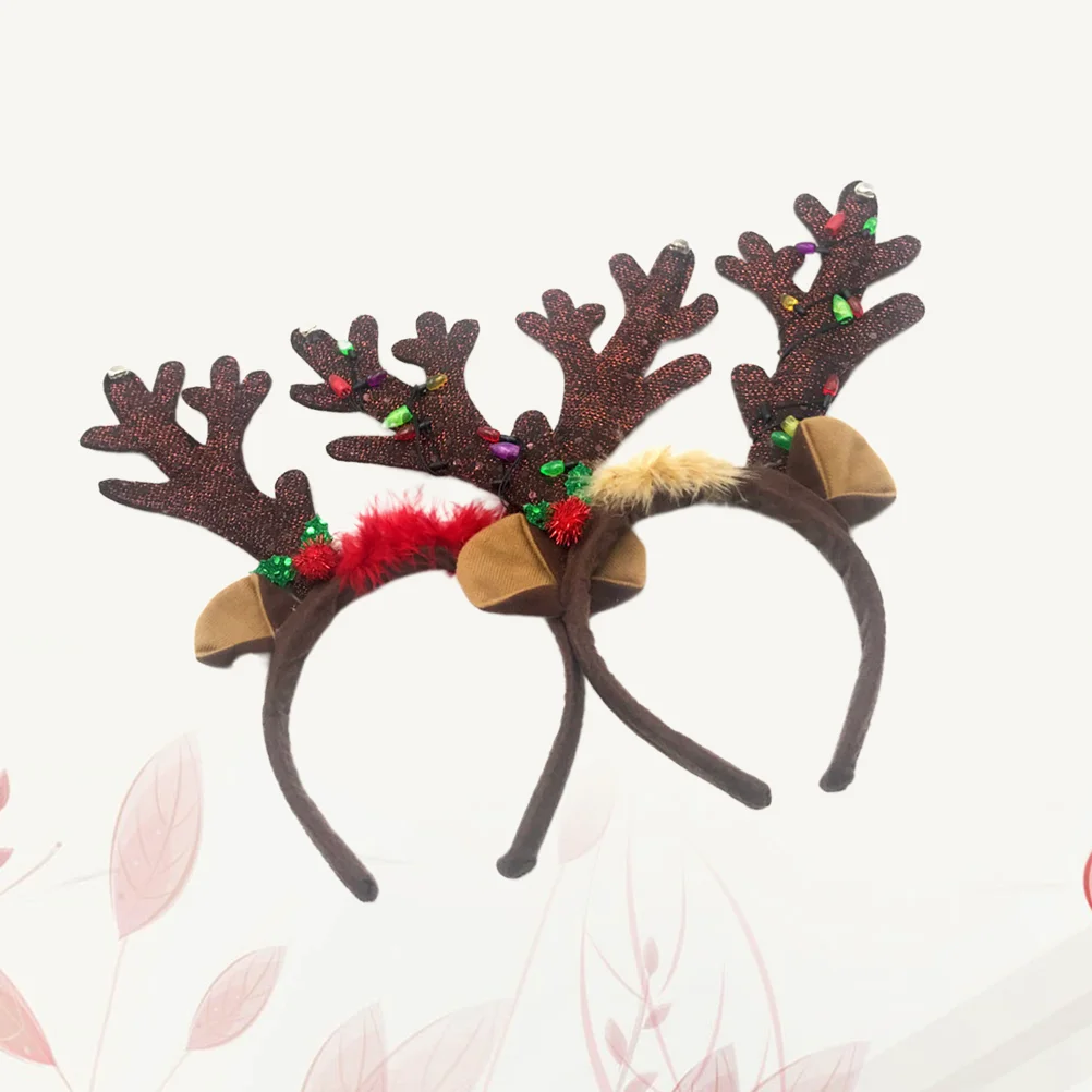 

Reindeer Headband Hair Antlerselkhoop Deer Led Antler Headgear Glitter Luminous Band Animal Cosplay Holiday Headdress Hairband