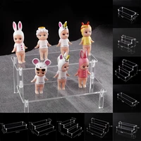 transparent display action figure toy model stand acrylic trapezoidal shelf for put doll hand handles detachable box accessories
