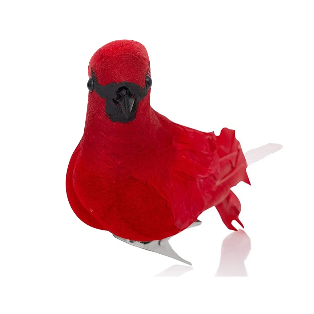 

Christmas Red Animal Garden Statue Ornament Plastic Feather Tree Prop Wreath Lawn Door Outdoor Farmhouse Decoration