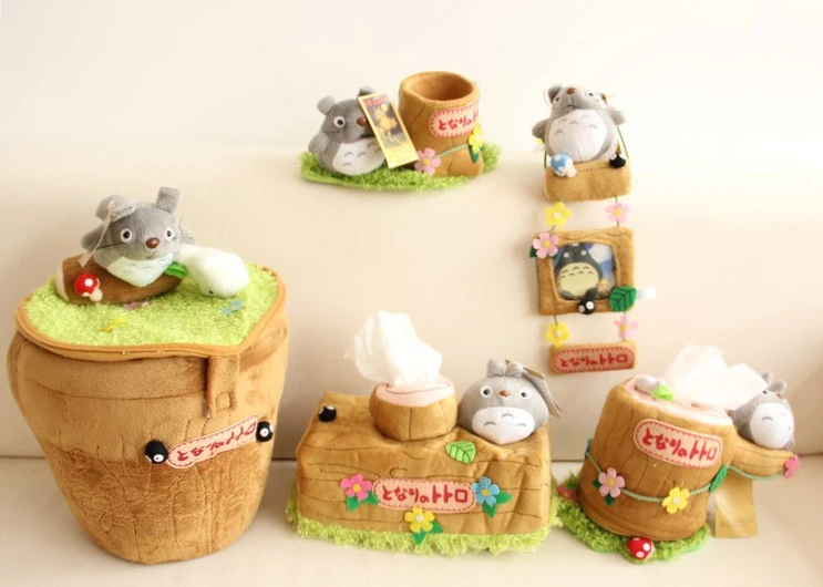 

Милый мультяшный Тоторо плюшевый карандаш ваза диспенсер для салфеток наборы рулонной бумаги коробки для бумаги украшения дома хранение у...