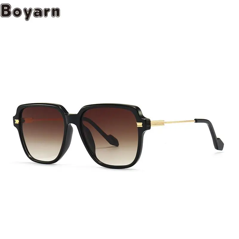 

Boyarn Fashion Large Frame Sunglasses Metal Sense Advanced Men's And Women's General Business Glasses Ins Sunglasses